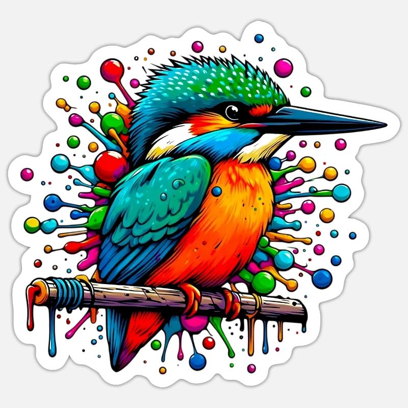 Kingfisher - Sticker size S (10 x 10 cm) - white matte