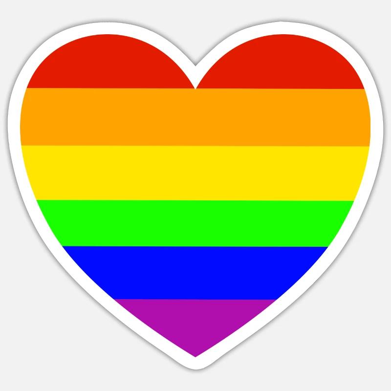 Rainbow Heart Pride Design - Sticker size S (10 x 10 cm) - white matte