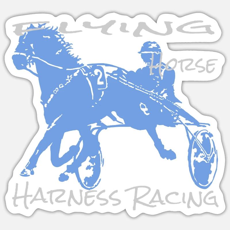 Course de trot trotteur Sticker taille S (10 x 10 cm)