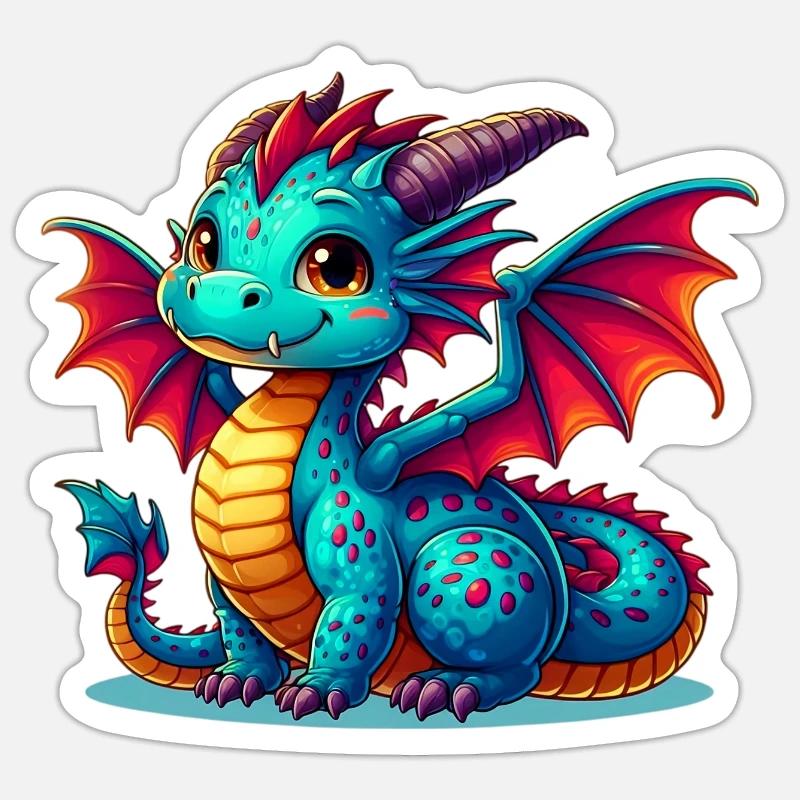 Dragon - Sticker size S (10 x 10 cm) - white matte