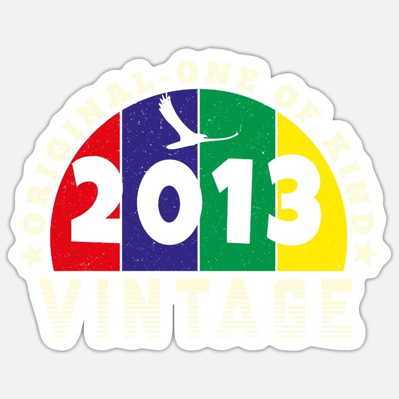 Årgang 2013 Retro - Bursdag Sticker