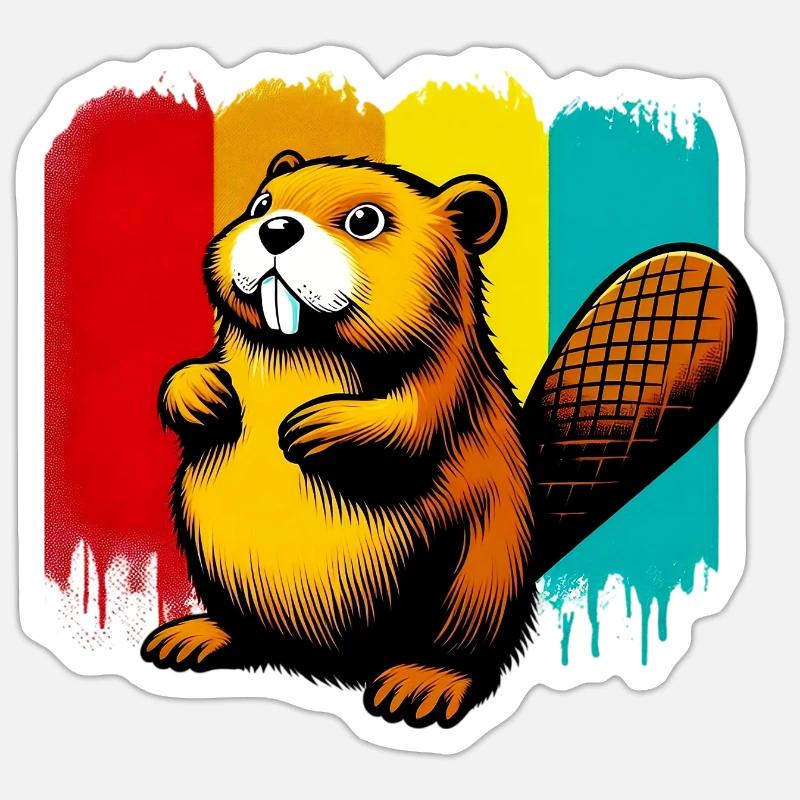 Beaver - Sticker size S (10 x 10 cm) - white matte