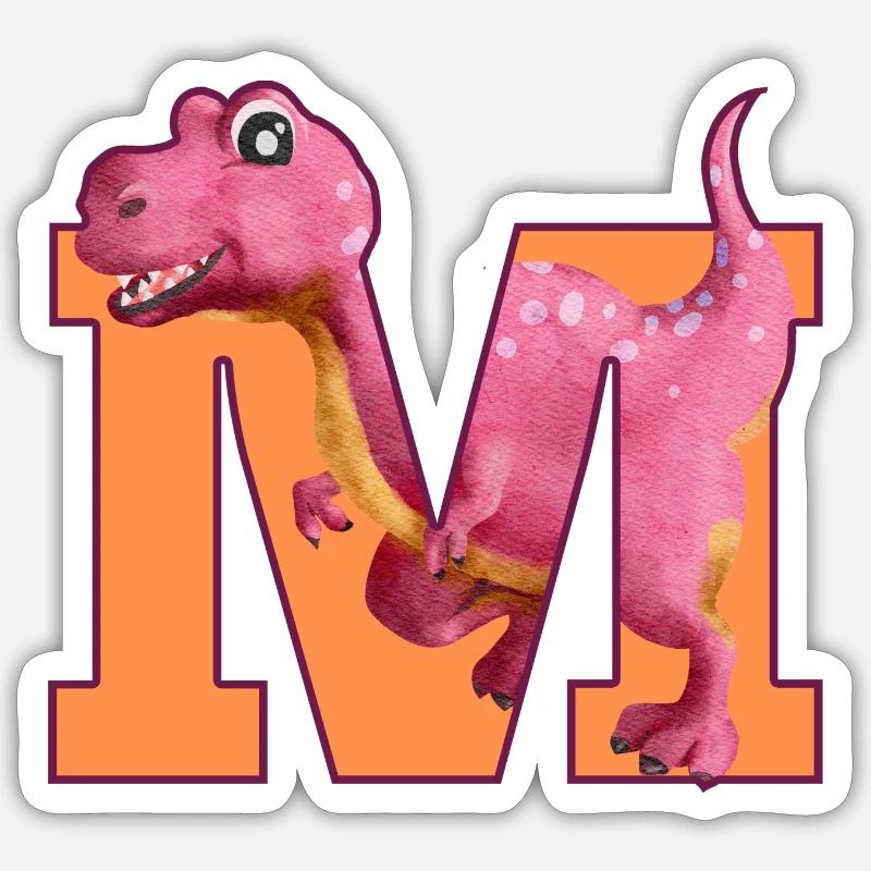 M- DINOSAURO, personalizzabile - Sticker formato S (10 x 10 cm) - bianco opaco