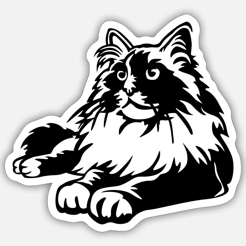 Chat Ragdoll Sticker taille S (10 x 10 cm)