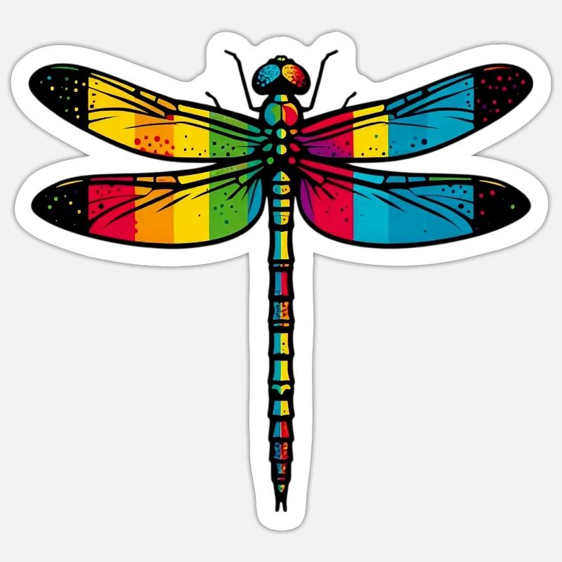 Libelle - Sticker Größe S (10 x 10 cm) - Mattweiß