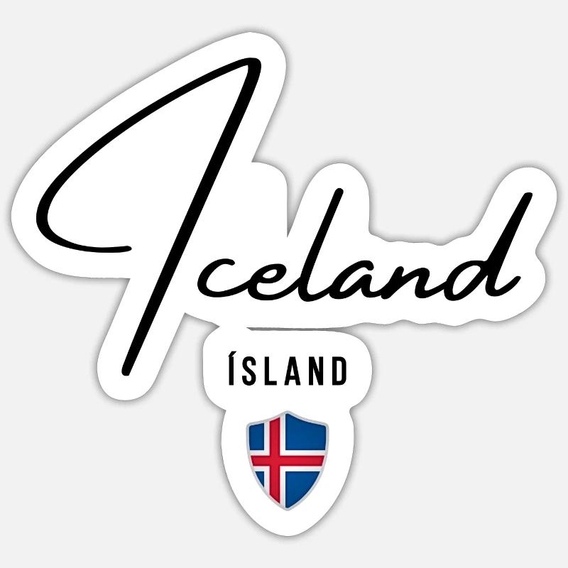 Drapeau de l’Islande, fierté islandaise - Sticker taille S (10 x 10 cm) - blanc mat