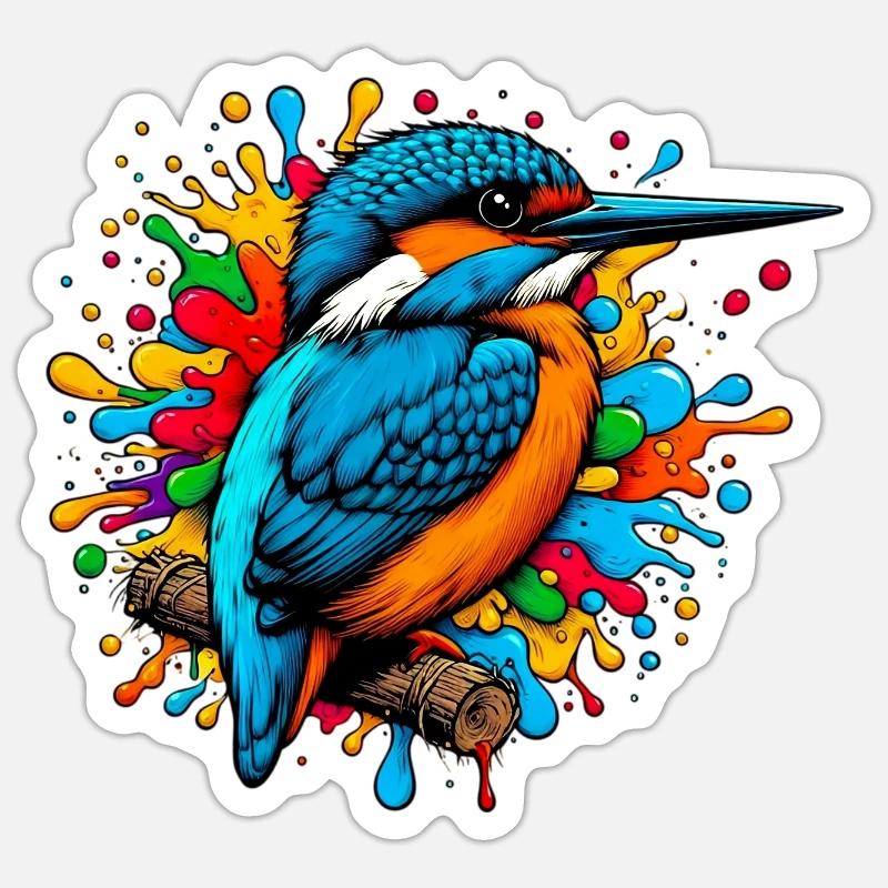 Eisvogel - Sticker Größe S (10 x 10 cm) - Mattweiß