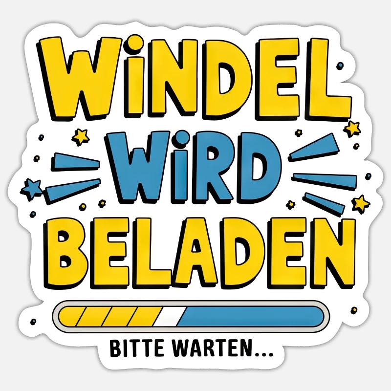 Windel wird beladen - Sticker Größe S (10 x 10 cm) - Mattweiß