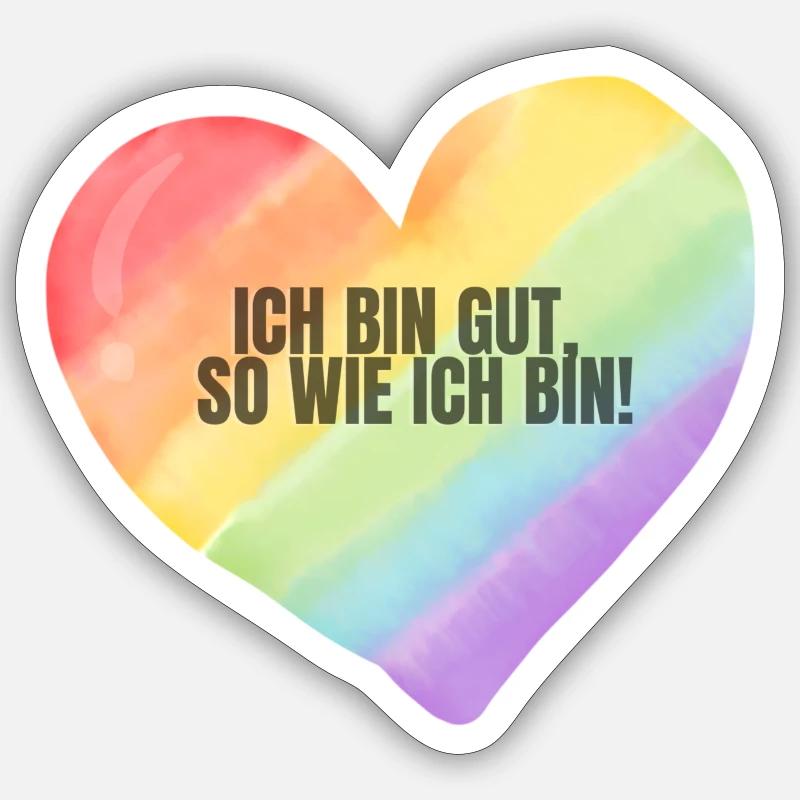 Affirmation: Ich bin gut, so wie ich bin - Sticker Größe S (10 x 10 cm) - Mattweiß