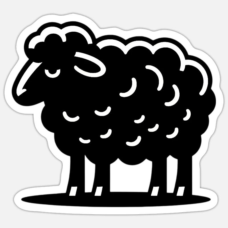 Schwarzes Schaf - Sticker Größe S (10 x 10 cm) - Mattweiß