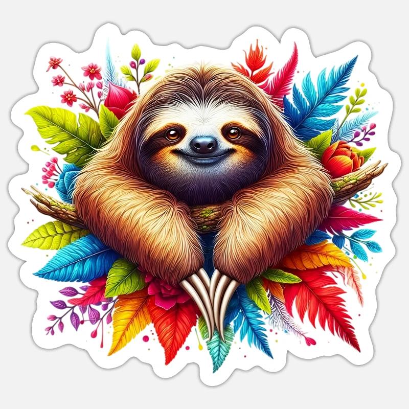 Paresse - Sticker taille S (10 x 10 cm) - blanc mat
