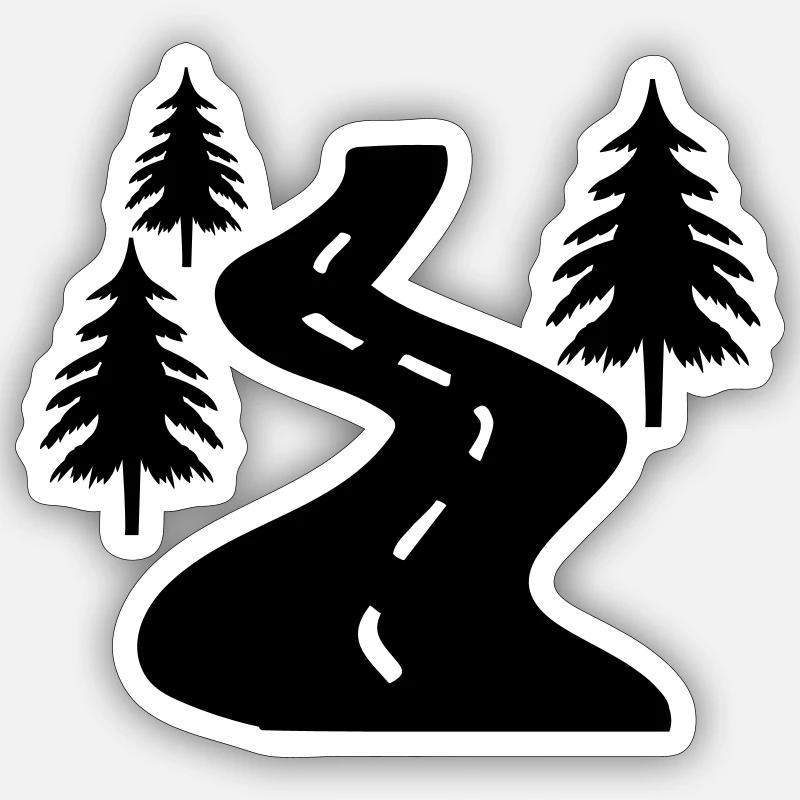 Arbres de chemin Sticker taille S (10 x 10 cm)