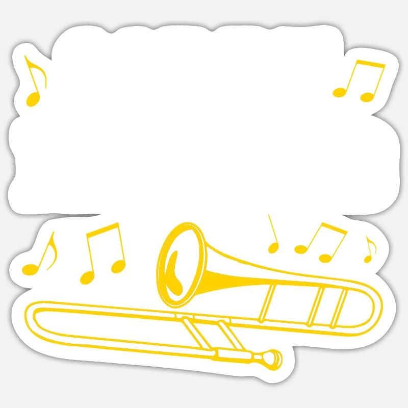 Trombone - Sticker size S (10 x 10 cm) - white matte