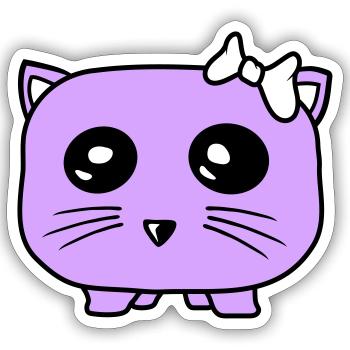 Girl Cat Pretty Bow Little Hamster Woman - Sticker size S (10 x 10 cm) - white matte - Front