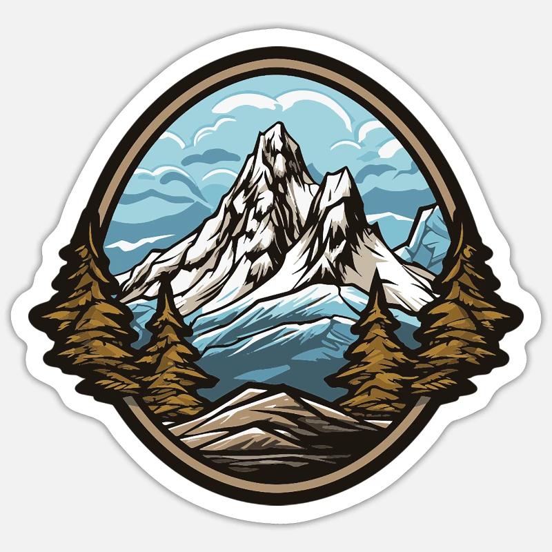 Mountain Mountain - Sticker size S (10 x 10 cm) - white matte