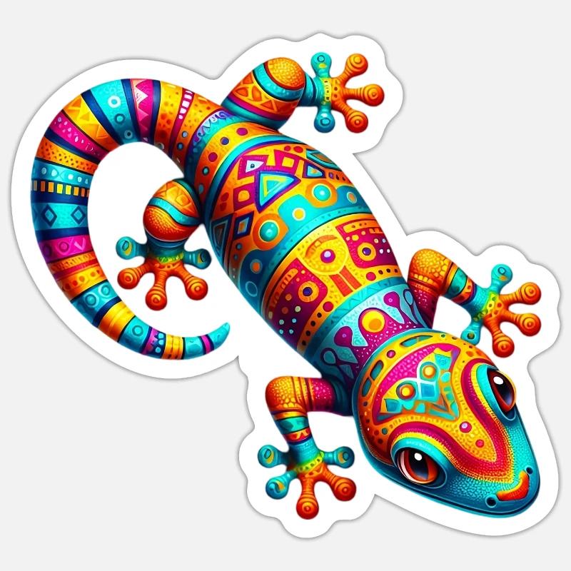 Gecko - Sticker size S (10 x 10 cm) - white matte