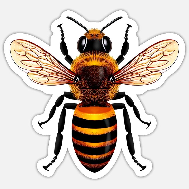 Bee - Sticker size S (10 x 10 cm) - white matte