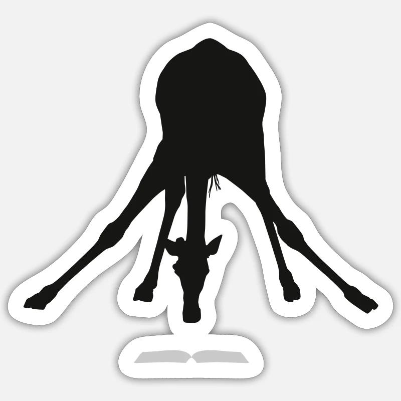 Book Read Giraffe - Sticker size S (10 x 10 cm) - white matte