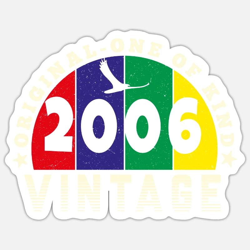 Vintage 2006 Retro - Bursdag Sticker size S (10 x 10 cm)
