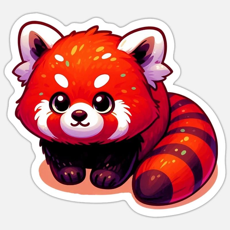 Kleiner Panda - Sticker Größe S (10 x 10 cm) - Mattweiß