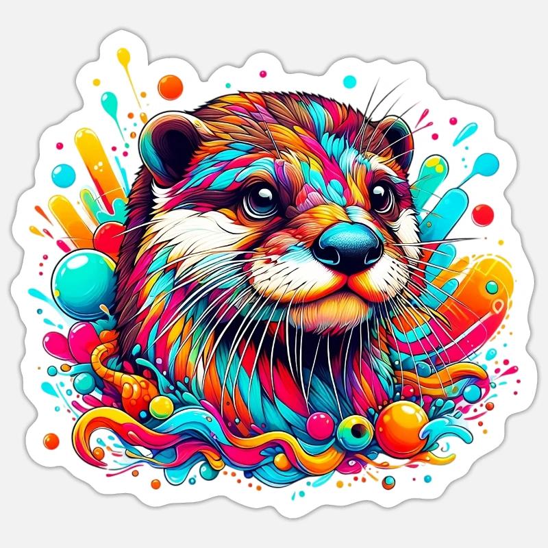 Otter - Sticker size S (10 x 10 cm) - white matte