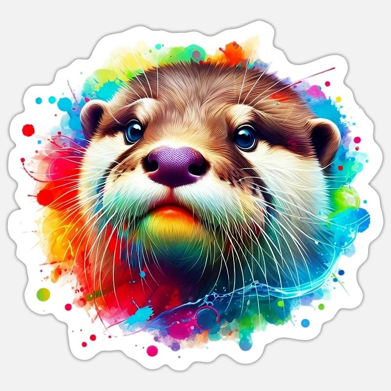 Otter - Sticker size S (10 x 10 cm) - white matte
