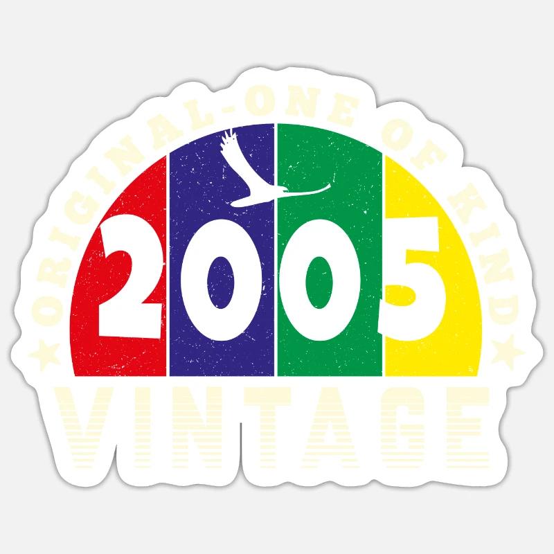 Vintage 2005 Retro - Bursdag Sticker size S (10 x 10 cm)