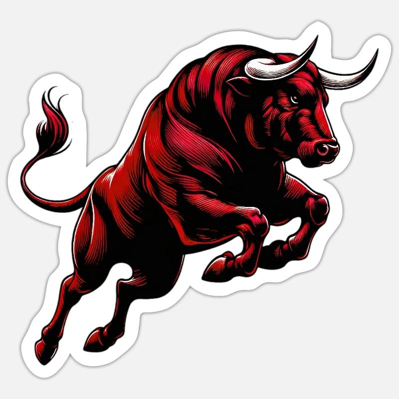 Stier - Sticker Größe S (10 x 10 cm) - Mattweiß