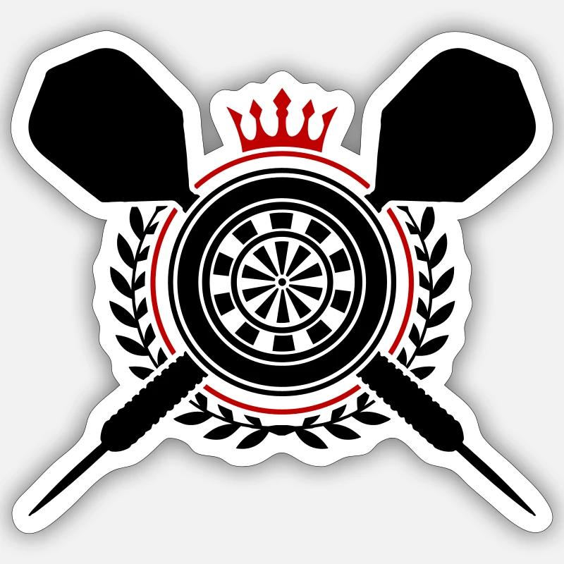 Darts Dartpfeil Dartscheibe - Sticker Größe S (10 x 10 cm) - Mattweiß