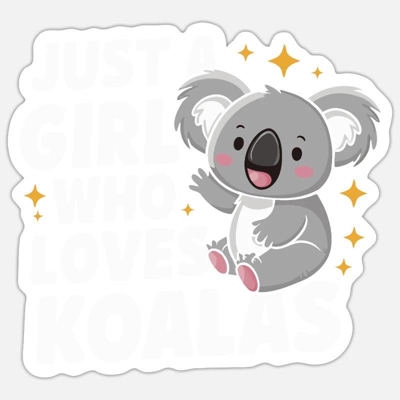 Koala Koala Koala Ours Koala Animal - Sticker taille S (10 x 10 cm) - blanc mat