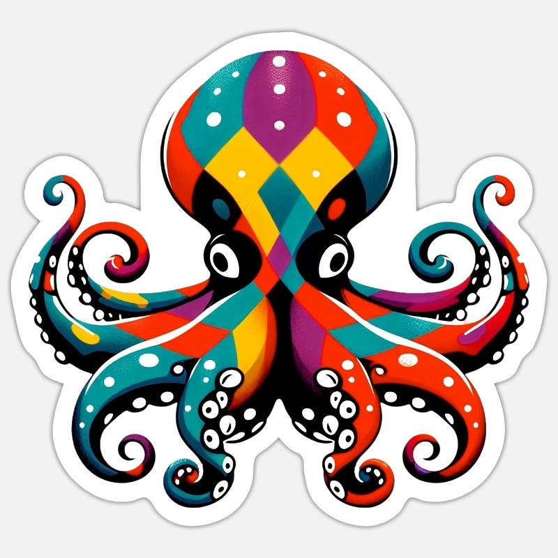 Octopus - Sticker size S (10 x 10 cm) - white matte