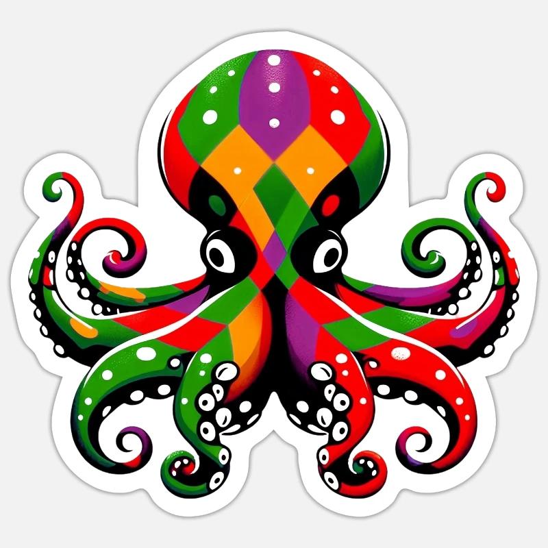 Octopus - Sticker size S (10 x 10 cm) - white matte