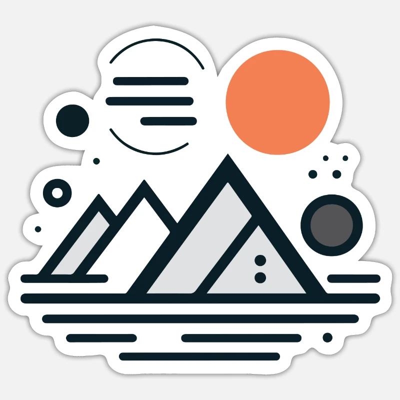 Gebirge - Sticker Größe S (10 x 10 cm) - Mattweiß