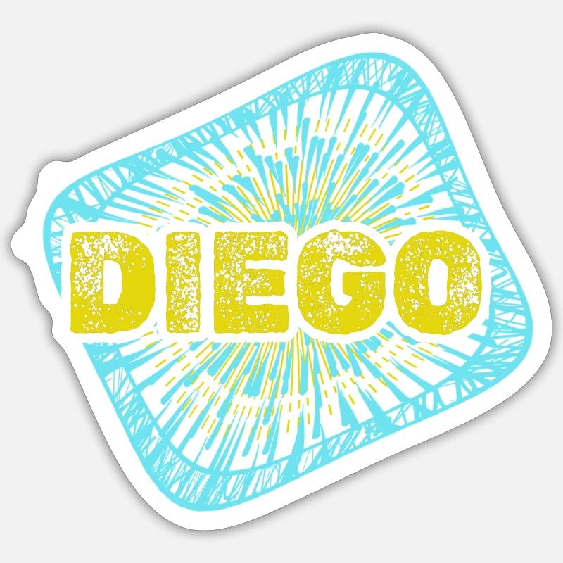 Diego als Freizeit - Sticker Größe S (10 x 10 cm) - Mattweiß