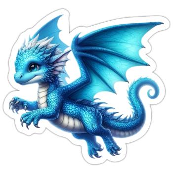 Dragon - Sticker size S (10 x 10 cm) - white matte - Front