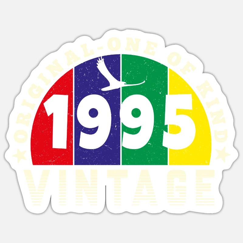 Vintage 1995 Retro - Bursdag Sticker size S (10 x 10 cm)