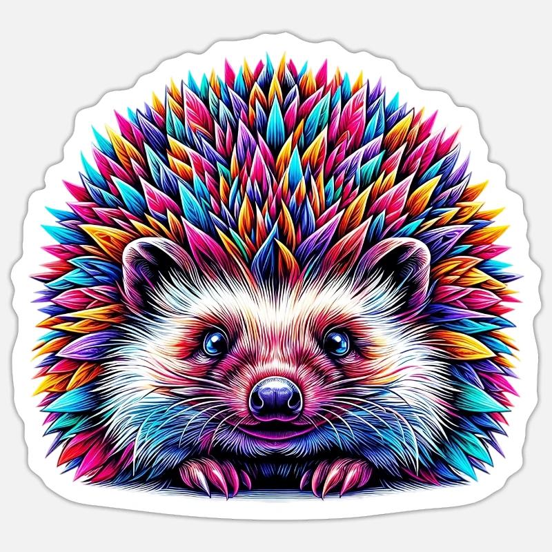 Igel - Sticker Größe S (10 x 10 cm) - Mattweiß