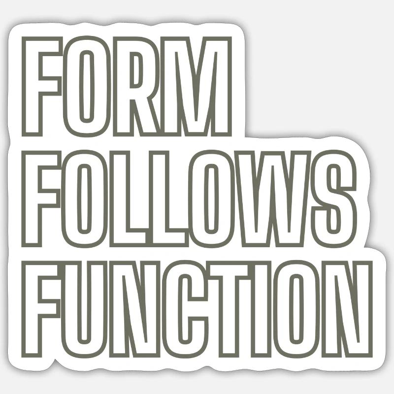 FORM FOLLOWS FUNCTION - Bauhaus Design Wagenfeld - Sticker Größe S (10 x 10 cm) - Mattweiß