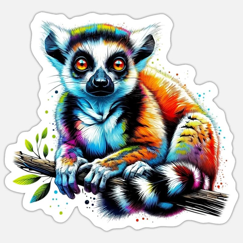 Lemur - Sticker size S (10 x 10 cm) - white matte