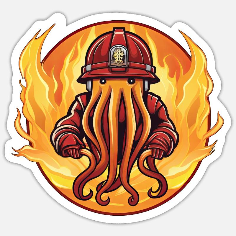 Fire Brigade Jellyfish - Sticker size S (10 x 10 cm) - white matte
