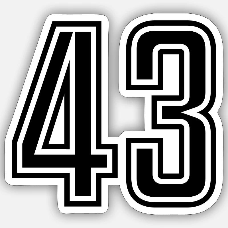 43 - Sticker Größe S (10 x 10 cm) - Mattweiß