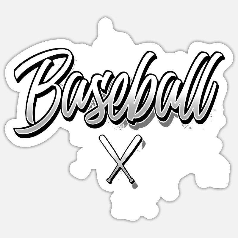 Baseball Lettering - Sticker size S (10 x 10 cm) - white matte