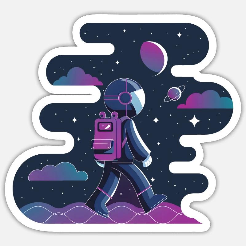 Vagabond céleste - Sticker taille S (10 x 10 cm) - blanc mat