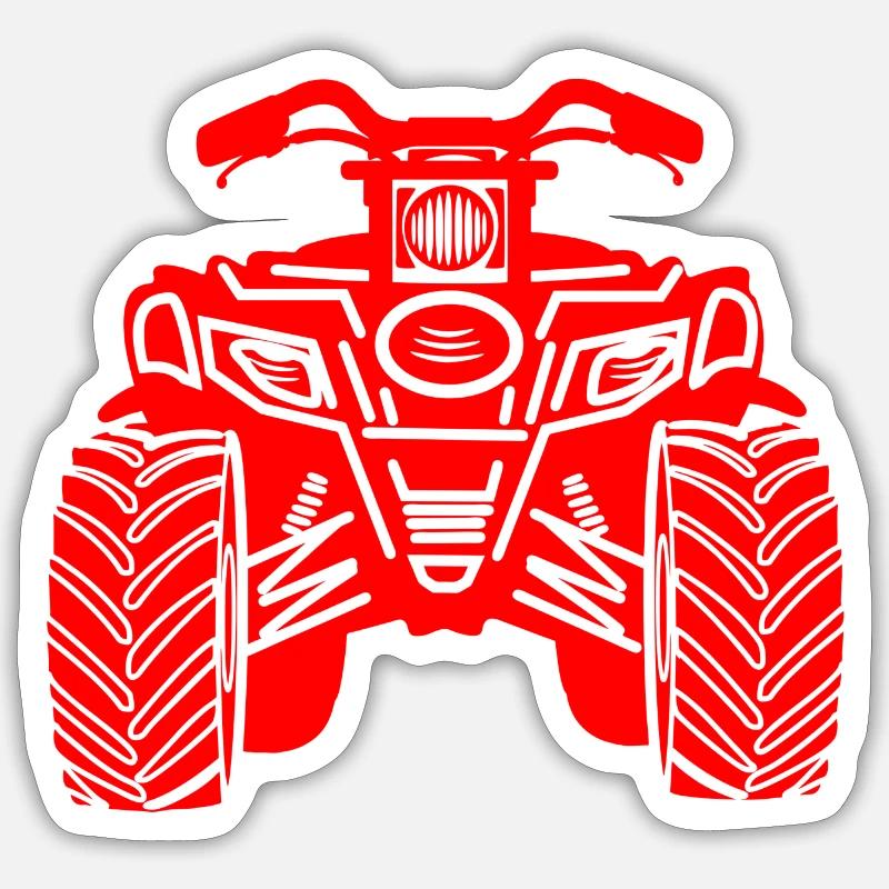 Quad Frontansicht rot Sticker Größe S (10 x 10 cm)