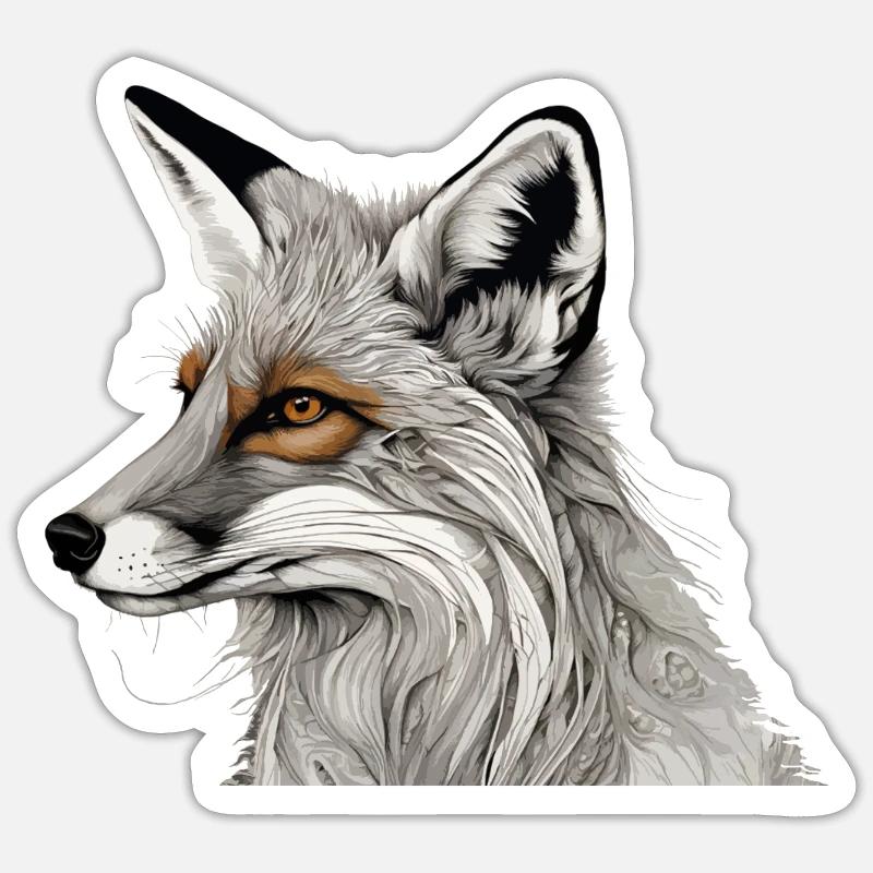 fox - Sticker size S (10 x 10 cm) - white matte