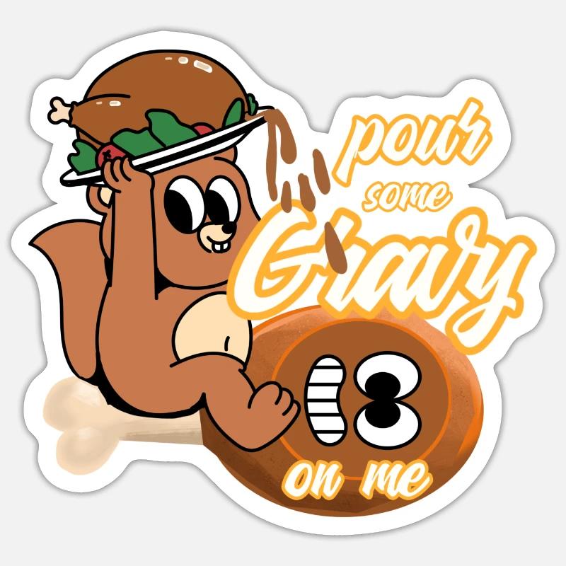 Danksagung mit Sosse - Sticker Größe S (10 x 10 cm) - Mattweiß