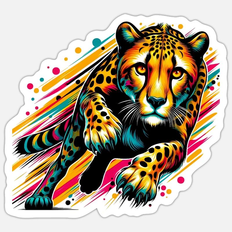 Gepard - Sticker Größe S (10 x 10 cm) - Mattweiß