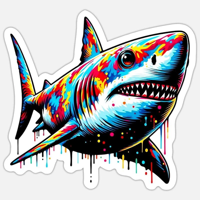 Shark - Sticker size S (10 x 10 cm) - white matte