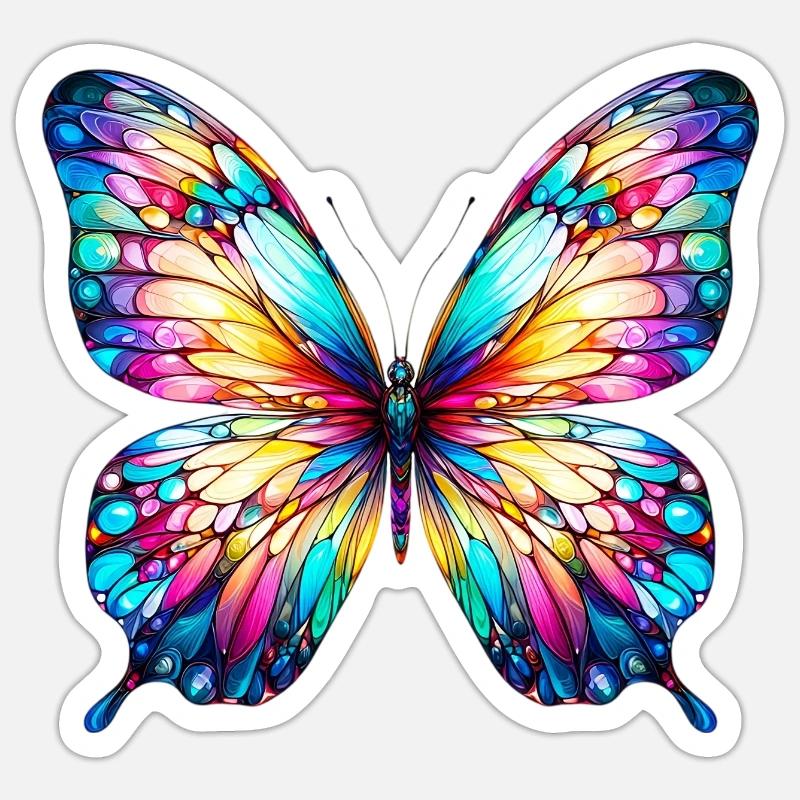 Butterfly - Sticker size S (10 x 10 cm) - white matte
