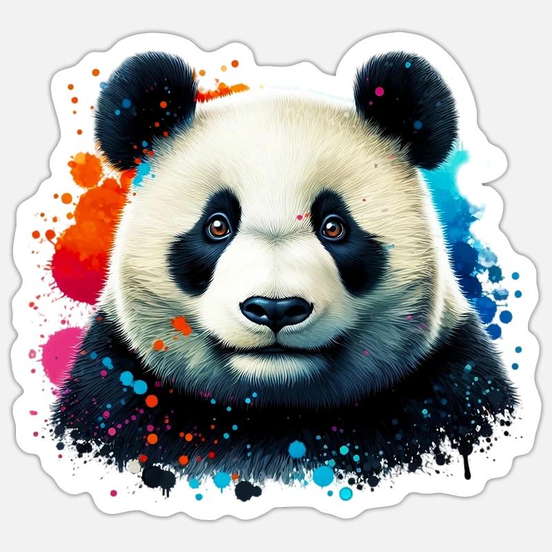 Panda - Tarra koko S (10 x 10 cm) - mattavalkoinen